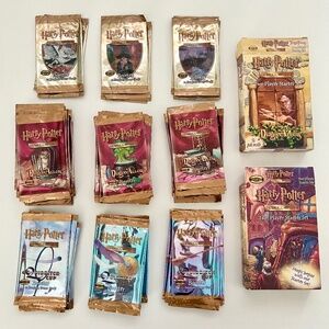 Harry Potter TCG EMPTY Trading Card Wrappers Pack of 75 + 2 EMPTY Card Boxes